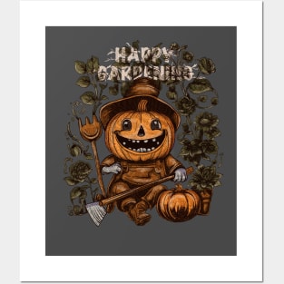 HAPPY GARDENING - Halloween Pumpkin Posters and Art